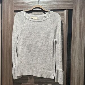 LOFT Light Gray Crew Neck Sweater